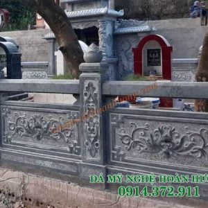 Mẫu lan can đá chạm Sen hóa LCĐ-04