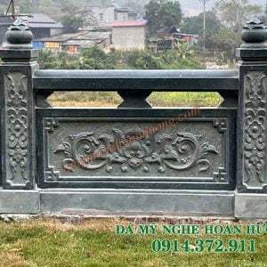 Mẫu lan can đá xanh rêu chạm sen hóa LCĐ-07 Mẫu lan can đá xanh rêu chạm sen hóa LCĐ-07