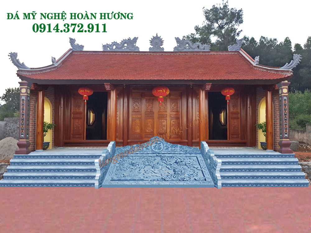 Phối cảnh đá bậc và chiếu rồng đá cho Nhà thờ họ, chiếu rồng đá, chiếu thờ đá, tổng hợp các mẫu chiếu rồng đá đẹp 2022