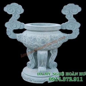 Mẫu lư hương đá tròn tai mây 08