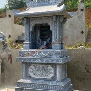 Mẫu lăng thờ đá đơn 3 mái đao mây 17 Mẫu lăng thờ đá đơn 3 mái đao mây 17