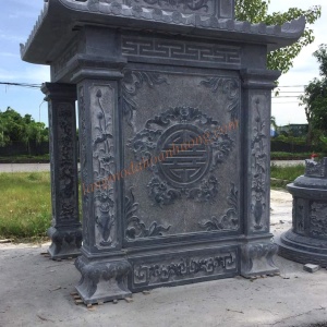 Mẫu Lầu thờ đá vuông 2 mái đẹp 01