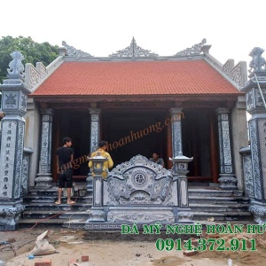 Xây hạng mục đá Nhà thờ họ - Cột trụ đá, Cột hiên đá vuông, Cuốn thư đá, Bậc thềm đá đẹp