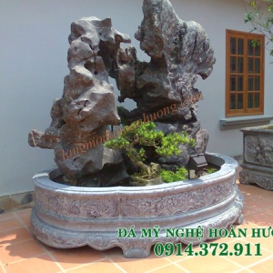 Mẫu chậu cảnh đá hòn non bộ hình bầu dục 09 Mẫu chậu cảnh đá hòn non bộ hình bầu dục 09