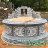 Mẫu mộ tròn đá đẹp chạm sen hoá MĐ-48