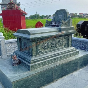 Mẫu mộ bành đá xanh rêu đẹp MĐ-52 Mẫu mộ bành đá xanh rêu đẹp MĐ-52