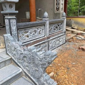 Mẫu lan can đá chạm tứ quý thủng LCĐ-14 Mẫu lan can đá chạm tứ quý thủng LCĐ-14