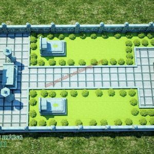 Phối cảnh khu lăng mộ nhìn từ trên xuống