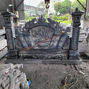 Mẫu cuốn thư đá trán rồng có cột đèn CT-17 Mẫu cuốn thư đá trán rồng có cột đèn CT-17