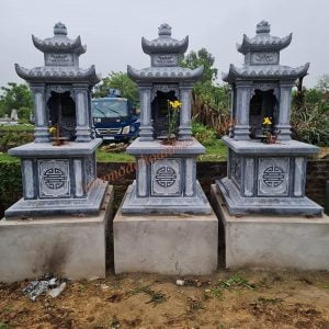 Mẫu mộ đá 2 mái đao mây đẹp MĐ-55