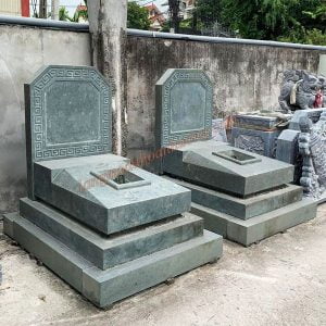 Mẫu mộ tam cấp đá xanh rêu MĐ-56 Mẫu mộ tam cấp đá xanh rêu MĐ-56