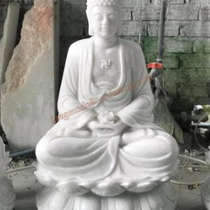 Mẫu tượng phật thích ca bằng đá trắng TĐ-12