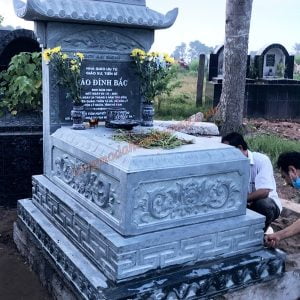 Mộ đá đẹp - Mộ tam cấp đá MĐ-58