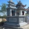 Mộ đá 3 mái đẹp chạm sen hóa MĐ-62