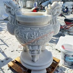 Mẫu đỉnh hương đá trắng tai rồng 12