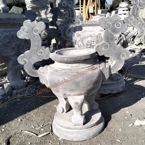 Mẫu Lư hương đá trơn 14