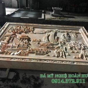 Bức phù điêu đá vàng - Tranh đá 01