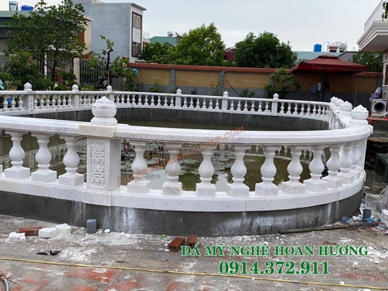 Mẫu lan can con tiện đá trắng LCĐ-16