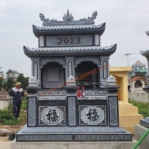 Mẫu mộ đôi đá 2 mái đẹp MĐ-73 Mẫu mộ đôi đá 2 mái đẹp MĐ-73
