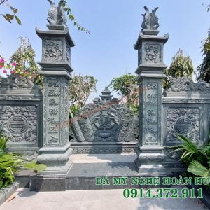 Mẫu cổng đá tứ trụ xanh rêu cho Khu lăng mộ CĐ-22 Mẫu cổng đá tứ trụ xanh rêu cho Khu lăng mộ CĐ-22
