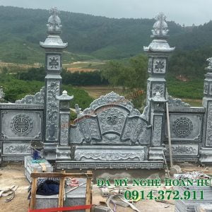 Mẫu cổng đá tứ trụ xanh rêu cho Khu lăng mộ CĐ-22