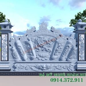 Phối cảnh mẫu Cuốn thư đá có cột đèn CT-22