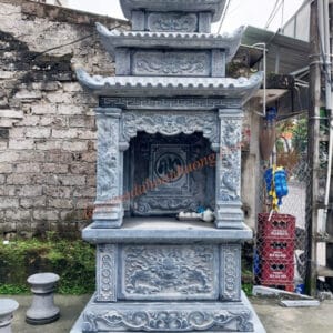 Mẫu mộ tròn đá xanh rêu đẹp MĐ-81