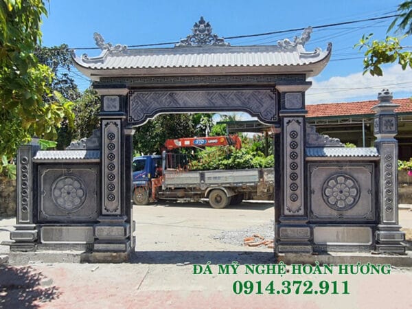 Mẫu cổng đá 1 mái đẹp CĐ-25