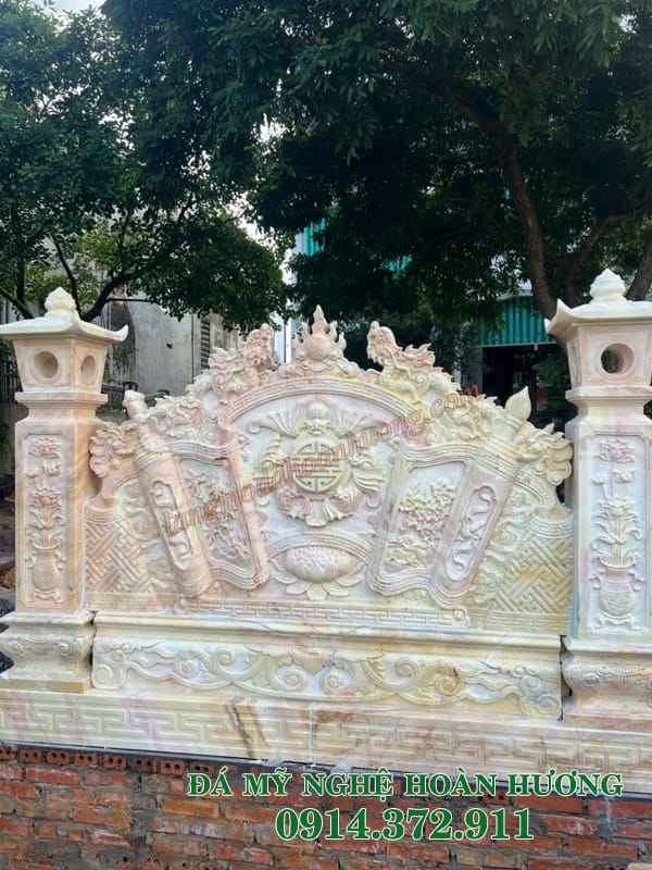 Cuốn thư đá, Bình phong đá, Cuốn thư đá có cột đèn