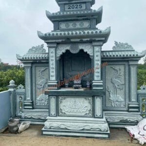 Mẫu lăng cánh đá xanh rêu 3 mái 49